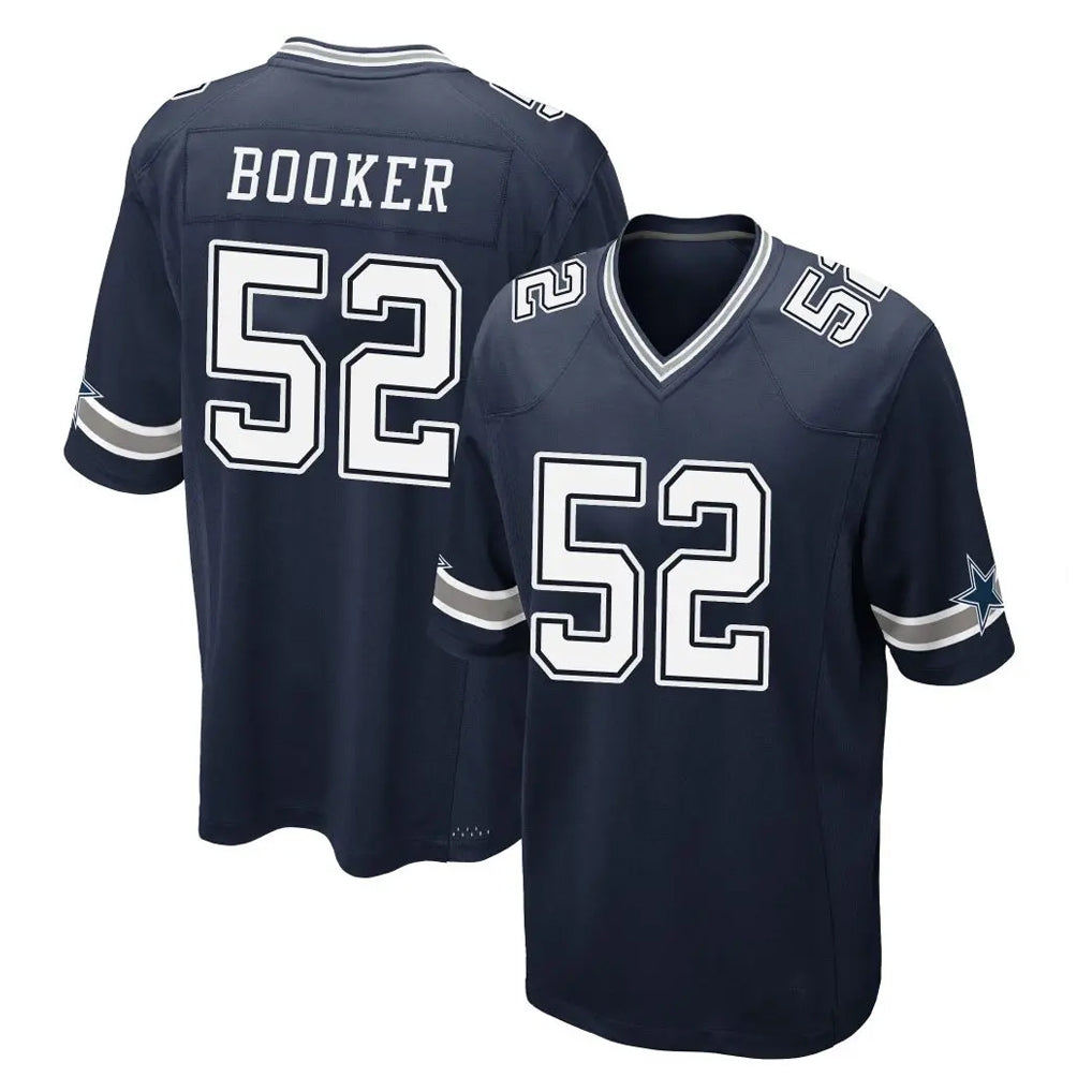 D.Cowboys #52 Tyler Booker Player Navy Home Game Gdoa Stitched Jerseys