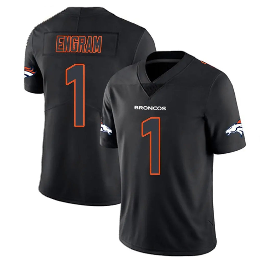 D.Broncos #1 Evan Engram Player Black Impact Limited Game Gdoa Stitched Jerseys