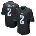 P.Eagles #2 Riq Woolen Player Black Home Game Gdoa Stitched Jerseys