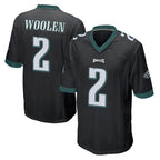 P.Eagles #2 Riq Woolen Player Black Home Game Gdoa Stitched Jerseys
