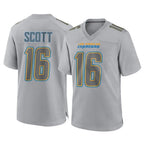 LA.Chargers #16 J.K. Scott Player Gray Atmosphere Fashion Home Game Gdoa Stitched Jerseys