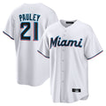 M.Marlins #21 Graham Pauley Player White  Home Game Fdoa Stitched Jerseys