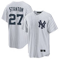NY.Yankees #27 Giancarlo Stanton Player White Game Home Fdoa Stitched Jerseys