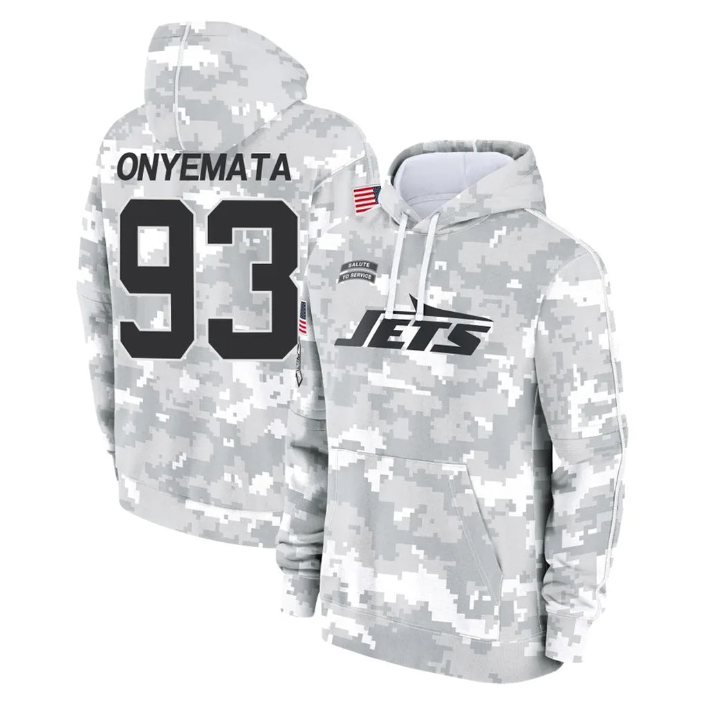 NY.Jets #93 David Onyemata Player Arctic Camo Salute to Service Pullover Hoodies Limited Game Gdoa Stitched Jerseys
