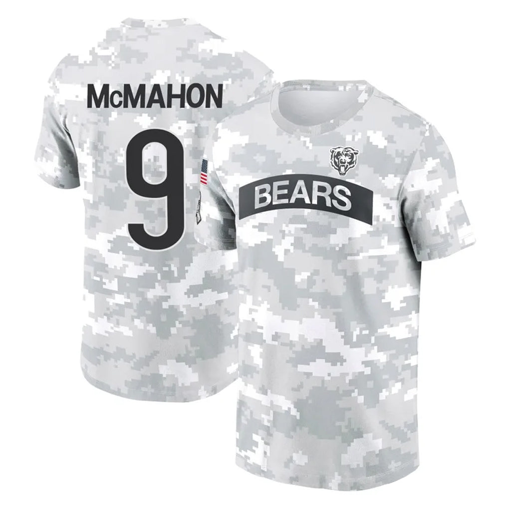 C.Bears #9 Jim McMahon Player Arctic Camo Salute to Service Performance T-Shirt Limited Gdoa Stitched Jerseys