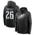 P.Eagles #26 Saquon Barkley Player Black Pullover Hoodies Home Game Gdoa Stitched Jerseys