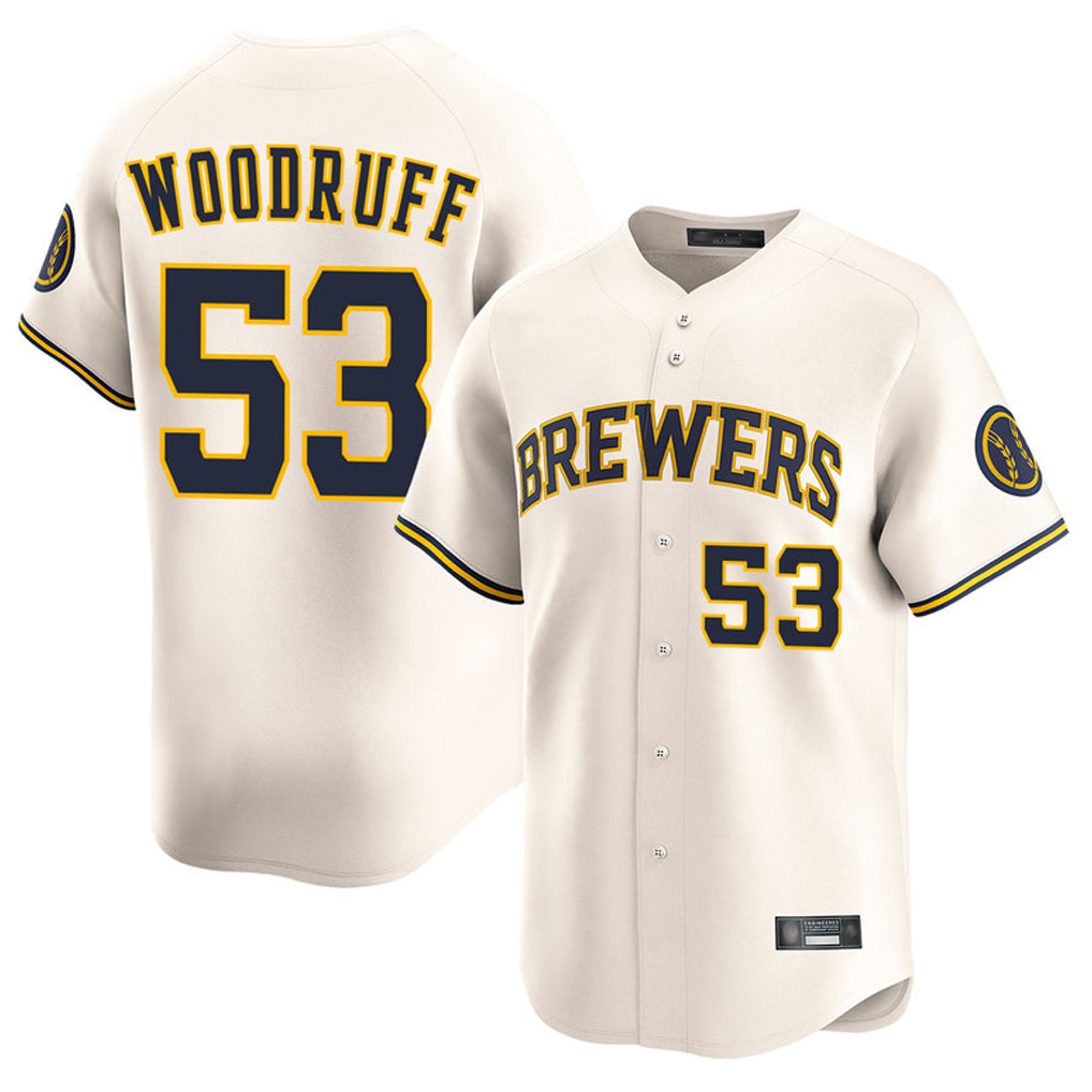 M.Brewers #53 Brandon Woodruff Player Cream Home Limited Game Fdoa Stitched Jerseys