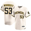 M.Brewers #53 Brandon Woodruff Player Cream Home Limited Game Fdoa Stitched Jerseys