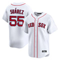 B.Red Sox #55 Ranger Su¨¢rez Player White Limited Home Game Gdoa Stitched Jerseys