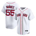 B.Red Sox #55 Ranger Su¨¢rez Player White Limited Home Game Gdoa Stitched Jerseys