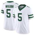 NY.Jets #5 Garrett Wilson Player White Legacy Limited Vapor F.U.S.E. Home Game Gdoa Stitched Jerseys