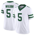 NY.Jets #5 Garrett Wilson Player White Legacy Limited Vapor F.U.S.E. Home Game Gdoa Stitched Jerseys