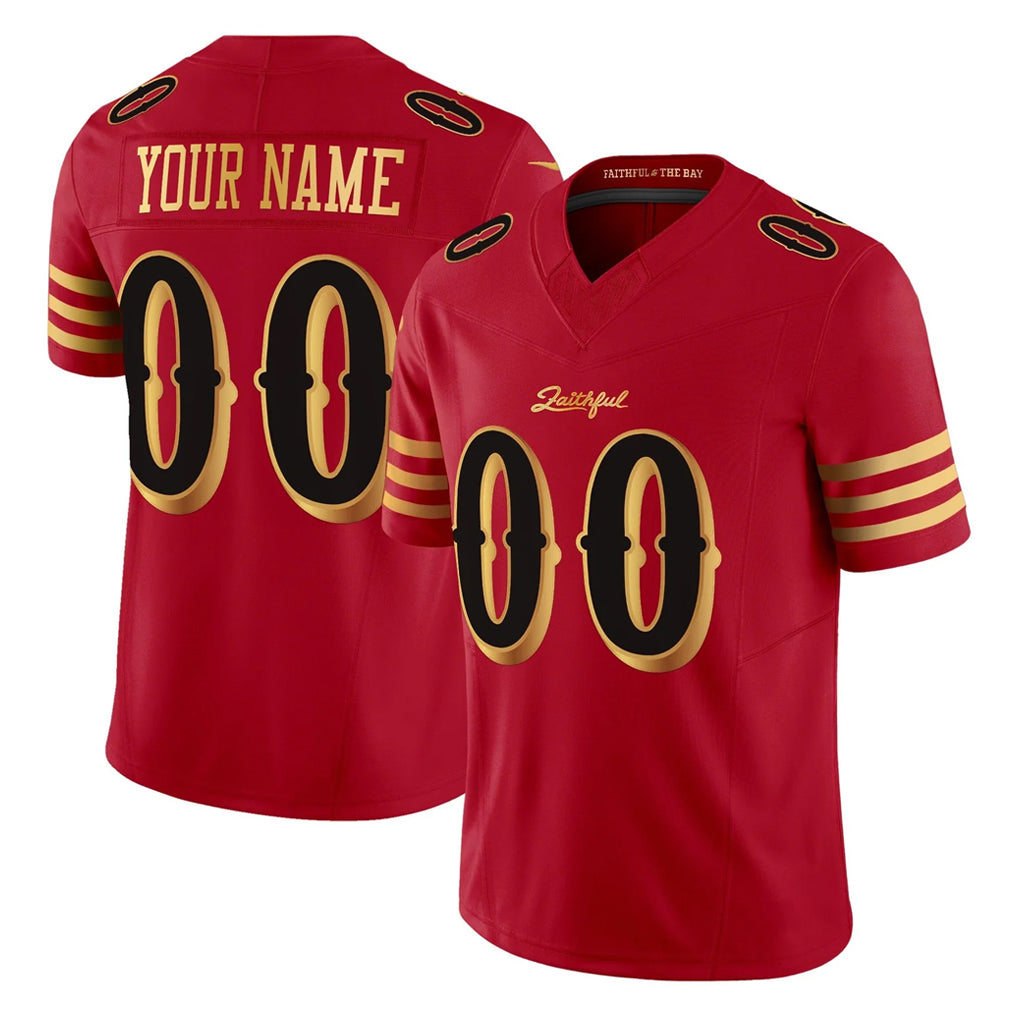 Custom SF.49ers Red Rivalries Vapor Limited Home Game Any Name & Numbers Gdoa Stitched Jerseys
