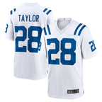 IN.Colts #28 Jonathan Taylor Player White Home Game Gdoa Stitched Jerseys