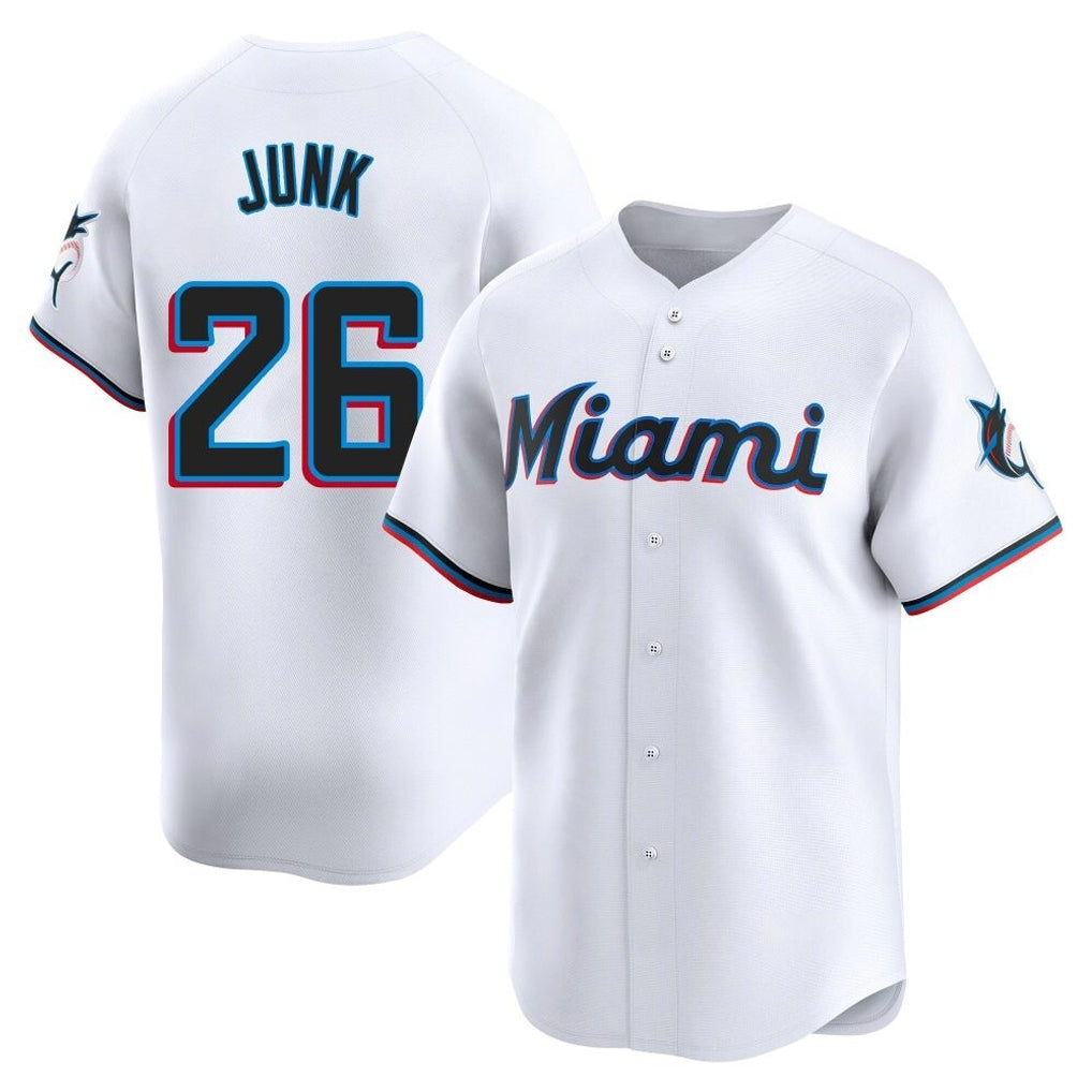 M.Marlins #26 Janson Junk Player White  Home Limited Fdoa Stitched Jerseys