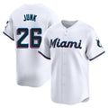 M.Marlins #26 Janson Junk Player White  Home Limited Fdoa Stitched Jerseys