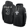 NO.Saints #3 Travis Etienne Jr. Player 2026 Black Logo Pullover Hoodies Limited Game Gdoa Stitched Jerseys
