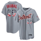 D.Tigers #29 Tarik Skubal Player Gray USA 250 Fourth of July Limited Elite Home Game Gdoa250Ys Stitched Jerseys