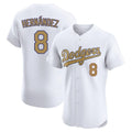 LA.Dodgers #8 Enrique Hern¨¢ndez Player Gold World Series Limited Elite Home Fdoa Stitched Jerseys