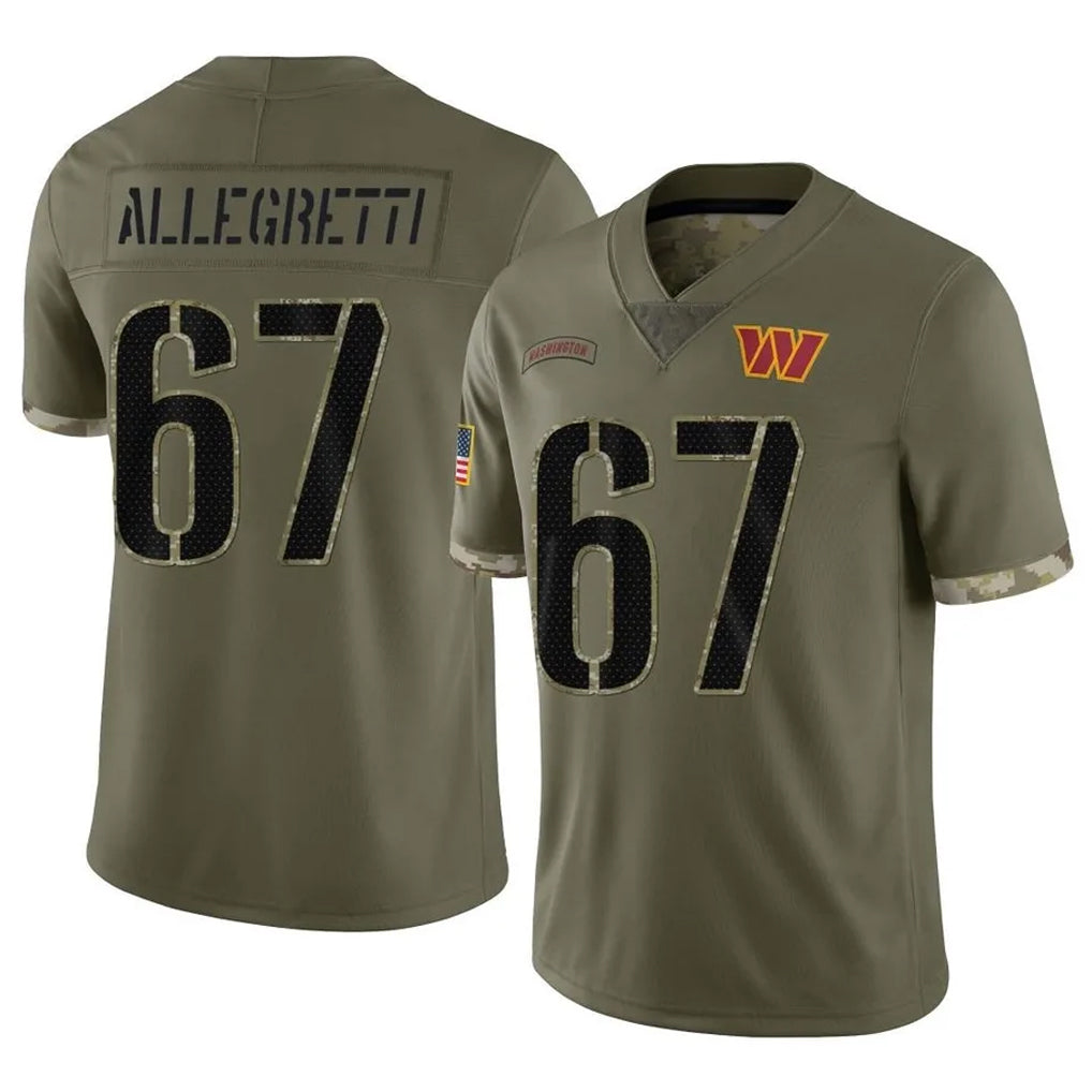 W.Commanders #67 Nick Allegretti Player Olive Salute To Service Limited Home Game Gdoa Stitched Jerseys