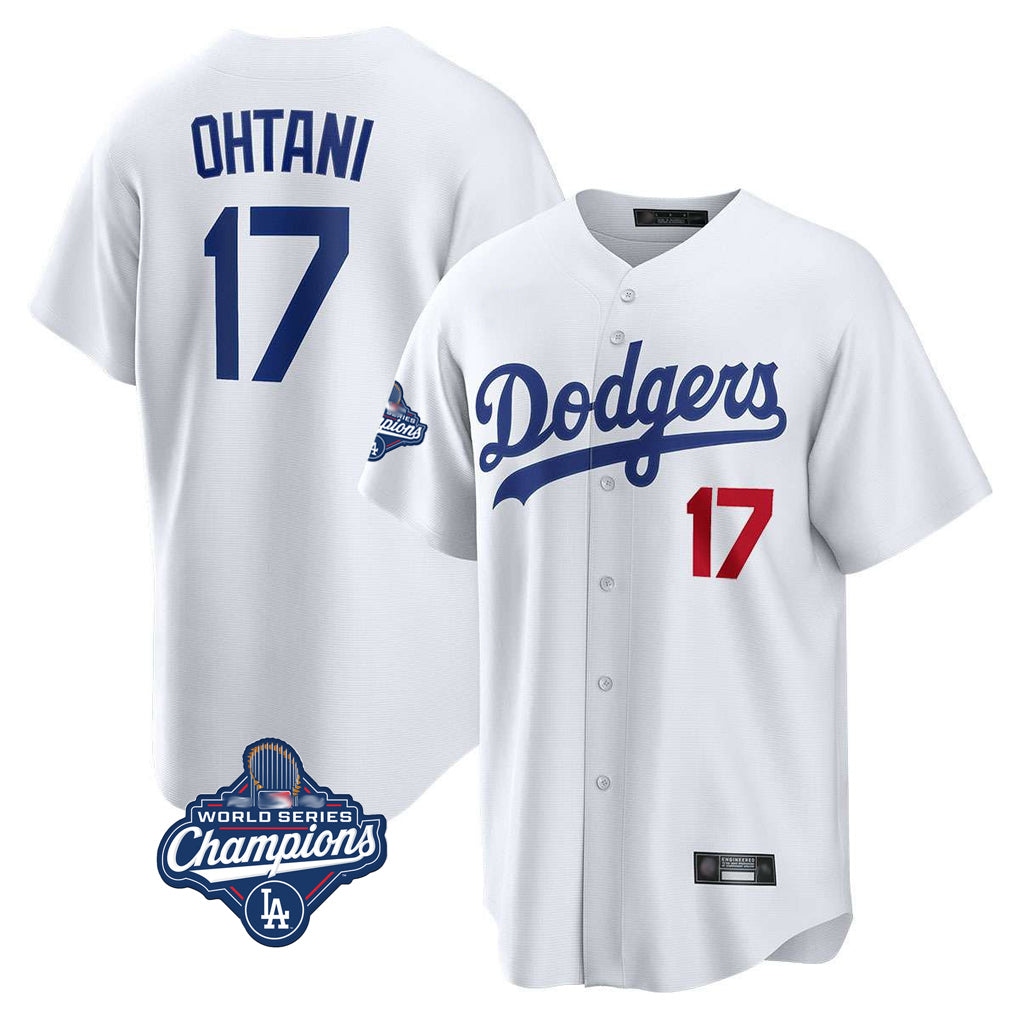 LA.Dodgers #17 Shohei Ohtani Player White World Series Meet Home Game Fdoa Stitched Jerseys
