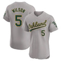 Athletics #5 Jacob Wilson Player Gray Road Limited Elite Home Game Gdoa Stitched Jerseys