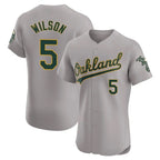 Athletics #5 Jacob Wilson Player Gray Road Limited Elite Home Game Gdoa Stitched Jerseys