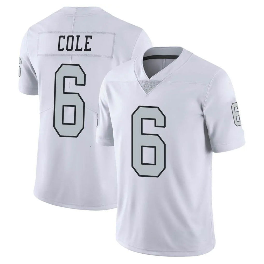 LV.Raiders #6 A.J. Cole Player White Limited Color Rush Home Game Gdoa Stitched Jerseys