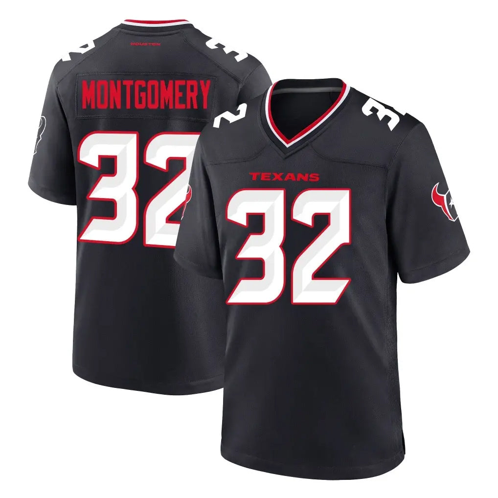 H.Texans #32 David Montgomery Player Navy Team Home Game Gdoa Stitched Jerseys