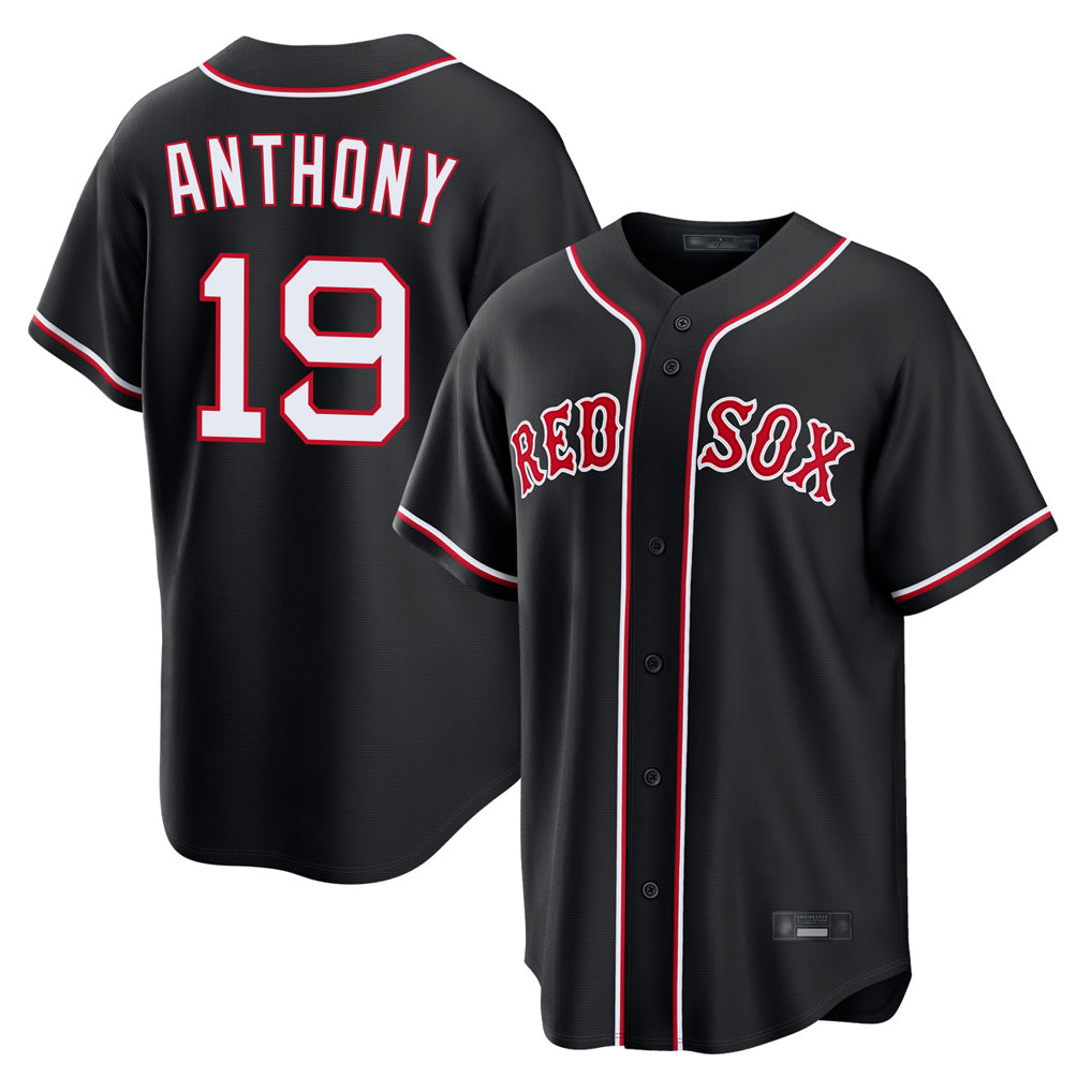 B.Red Sox #19 Roman Anthony Player Black Out Home Game Gdoa Stitched Jerseys