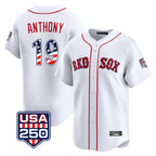 B.Red Sox #19 Roman Anthony Player White USA 250 Fourth of July Limited Home Game Gdoa Stitched Jerseys