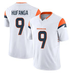 D.Broncos #9 Talanoa Hufanga Player White Limited Vapor F.U.S.E. Home Game Gdoa Stitched Jerseys