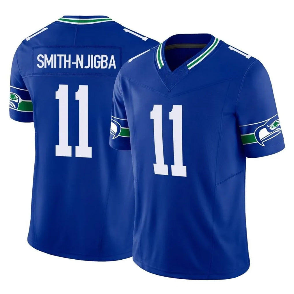 S.Seahawks #11 Jaxon Smith-Njigba Player Royal Limited Throwback Vapor F.U.S.E. Home Game Gdoa Stitched Jerseys