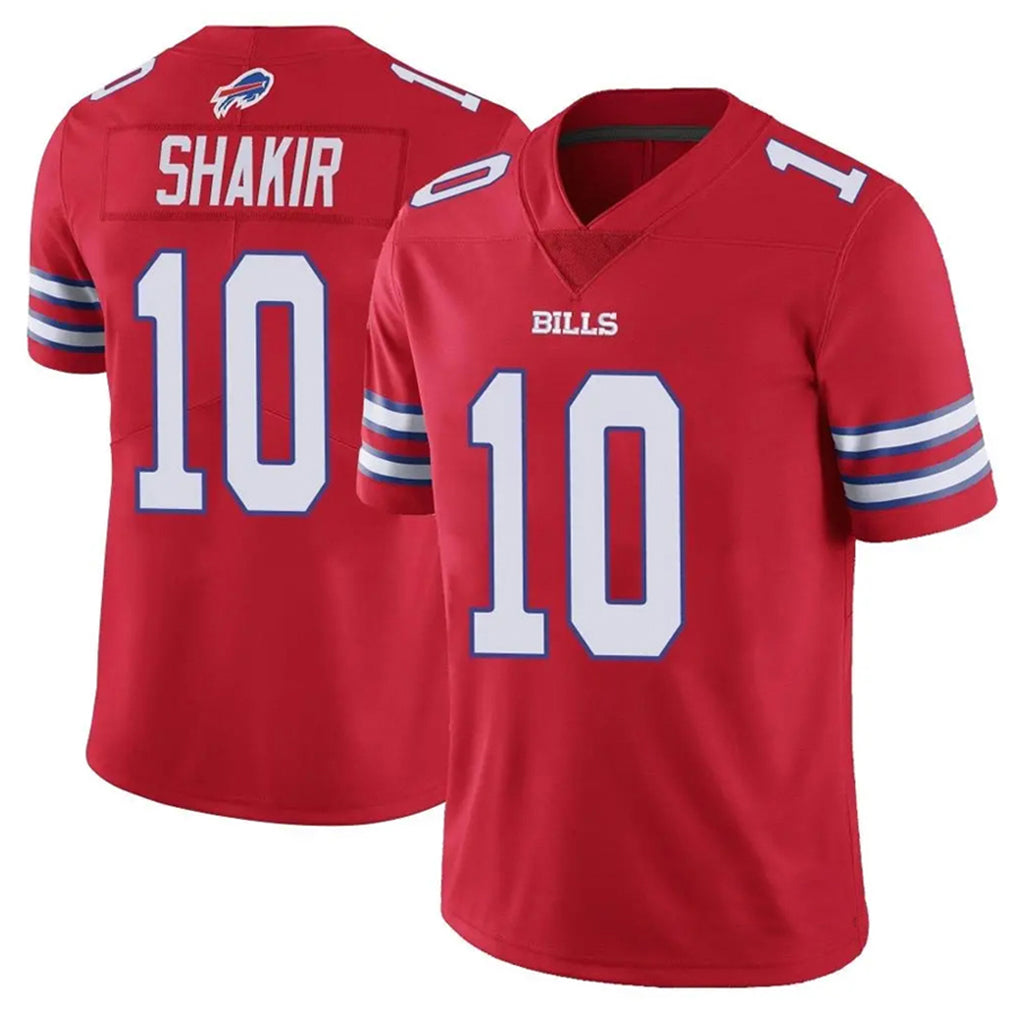 B.Bills #10 Khalil Shakir Player Red Vapor Untouchable Limited Home Game Gdoa Stitched Jerseys