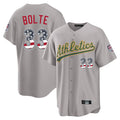 Athletics #33 Henry Bolte Player Gray USA 250 Fourth of July Home Game Gdoa250Ys Stitched Jerseys