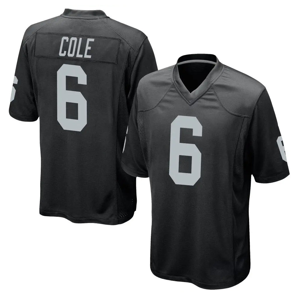 LV.Raiders #6 A.J. Cole Player Black Home Game Gdoa Stitched Jerseys