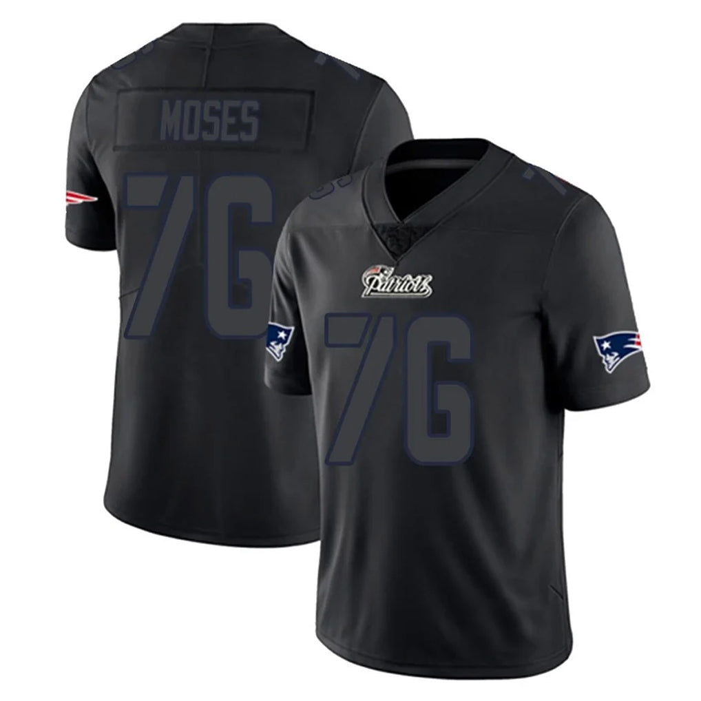 NE.Patriots #76 Morgan Moses Player Black Impact LImited Home Game Gdoa Stitched Jerseys