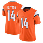 D.Broncos #14 Courtland Sutton Player Orange Vapor F.U.S.E. Limited Home Game Gdoa Stitched Jerseys