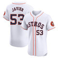 H.Astros #53 Cristian Javier Player White Limited Elite Home Gdoa Stitched Jerseys