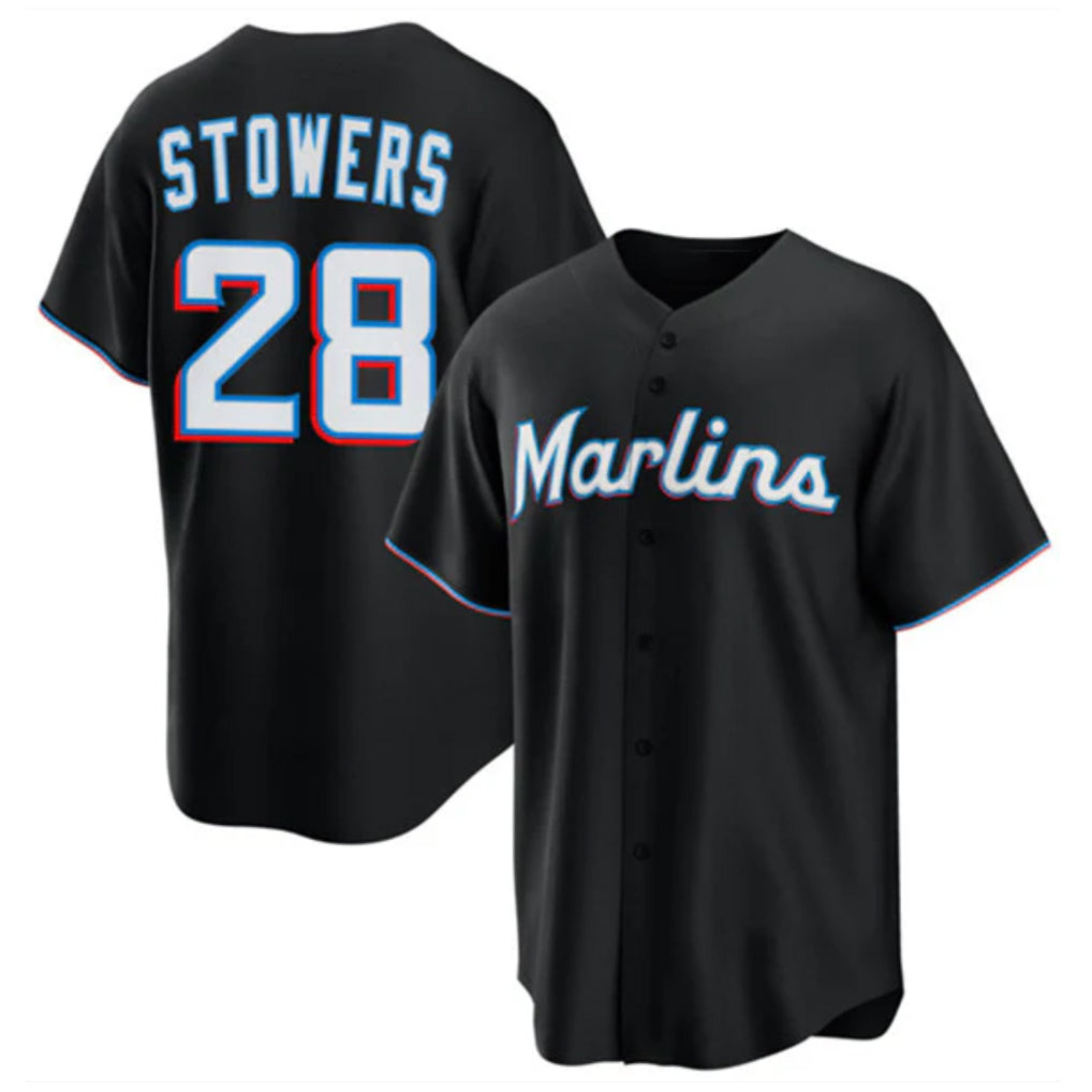M.Marlins #28 Kyle Stowers Player Black  Home Game Fdoa Stitched Jerseys