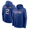 T.Rangers #2 Marcus Semien Player Royal Pullover Hoodie Fdoa Stitched Jerseys