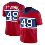 NY.Giants #49 Tremaine Edmunds Player Red Century Vapor F.U.S.E. Home Game Gdoa Stitched Jerseys