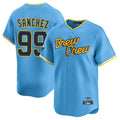 M.Brewers #99 Gary Sanchez Player Light Blue City Connect Home Limited Fdoa Stitched Jerseys