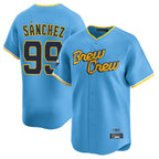 M.Brewers #99 Gary Sanchez Player Light Blue City Connect Home Limited Fdoa Stitched Jerseys