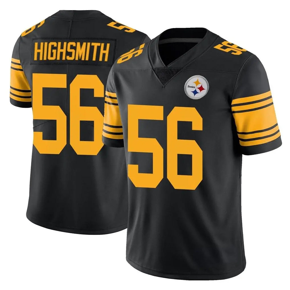 P.Steelers #56 Alex Highsmith Player Black Limited Color Rush Home Game Gdoa Stitched Jerseys