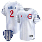 C.Cubs #2 Nico Hoerner Player White Pinstripe Vapor Premier Limited Home Gdoa Stitched Jerseys