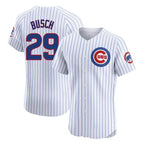C.Cubs #29 Michael Busch Player White Limited Elite Home Game Gdoa Stitched Jerseys