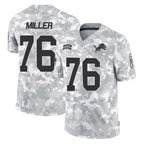 D.Lions #76 Blake Miller Player Arctic Camo Salute To Service Limited Gdoa Stitched Jerseys