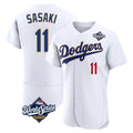 LA.Dodgers #11 Roki Sasaki Player Gold White World Series 2026 Collection Stadium Limited Elite Fdoa Stitched Jerseys