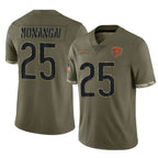C.Bears #25 Kyle Monangai Player Olive Salute to Service Limited Game Gdoa Stitched Jerseys